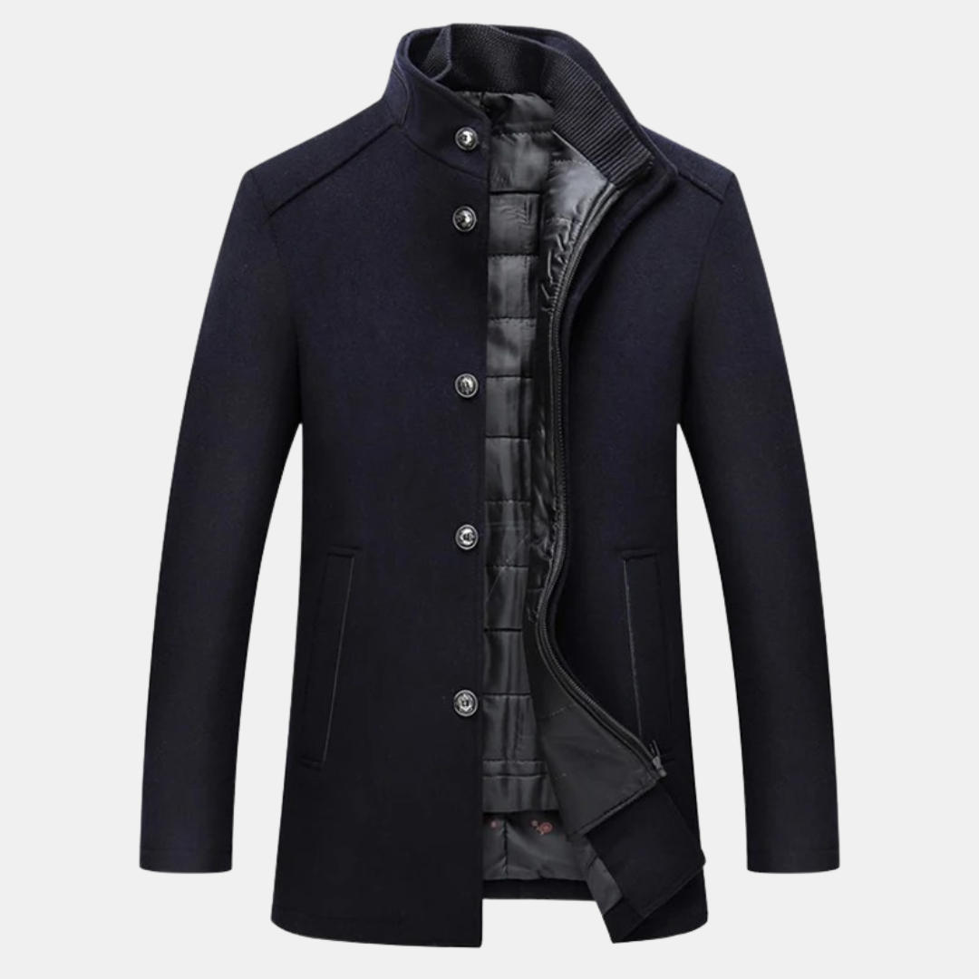 Men's Button Up Winter Coat With Pockets