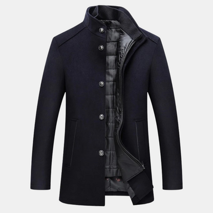 Men's Button Up Winter Coat With Pockets
