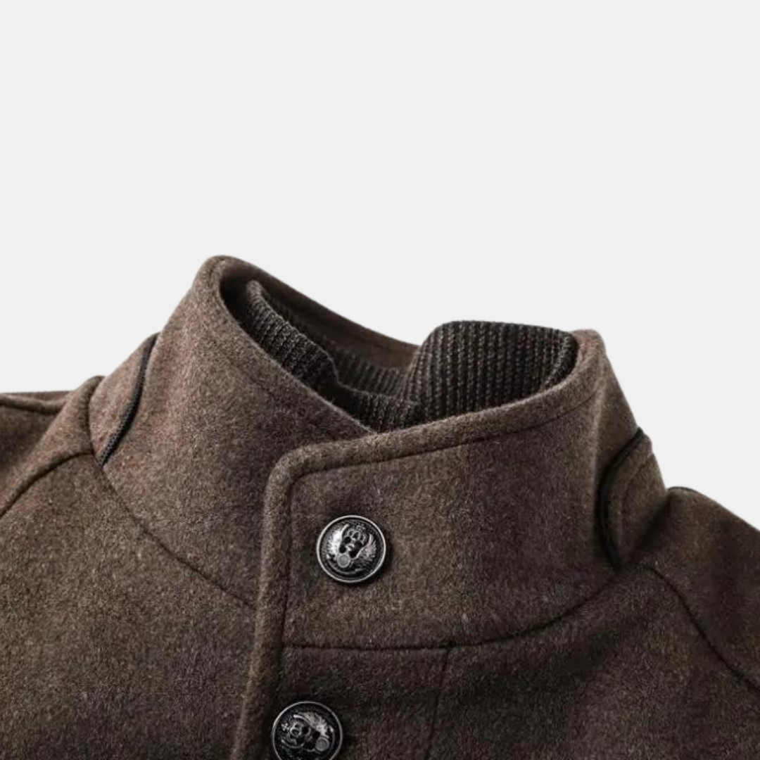 Men's Button Up Winter Coat With Pockets