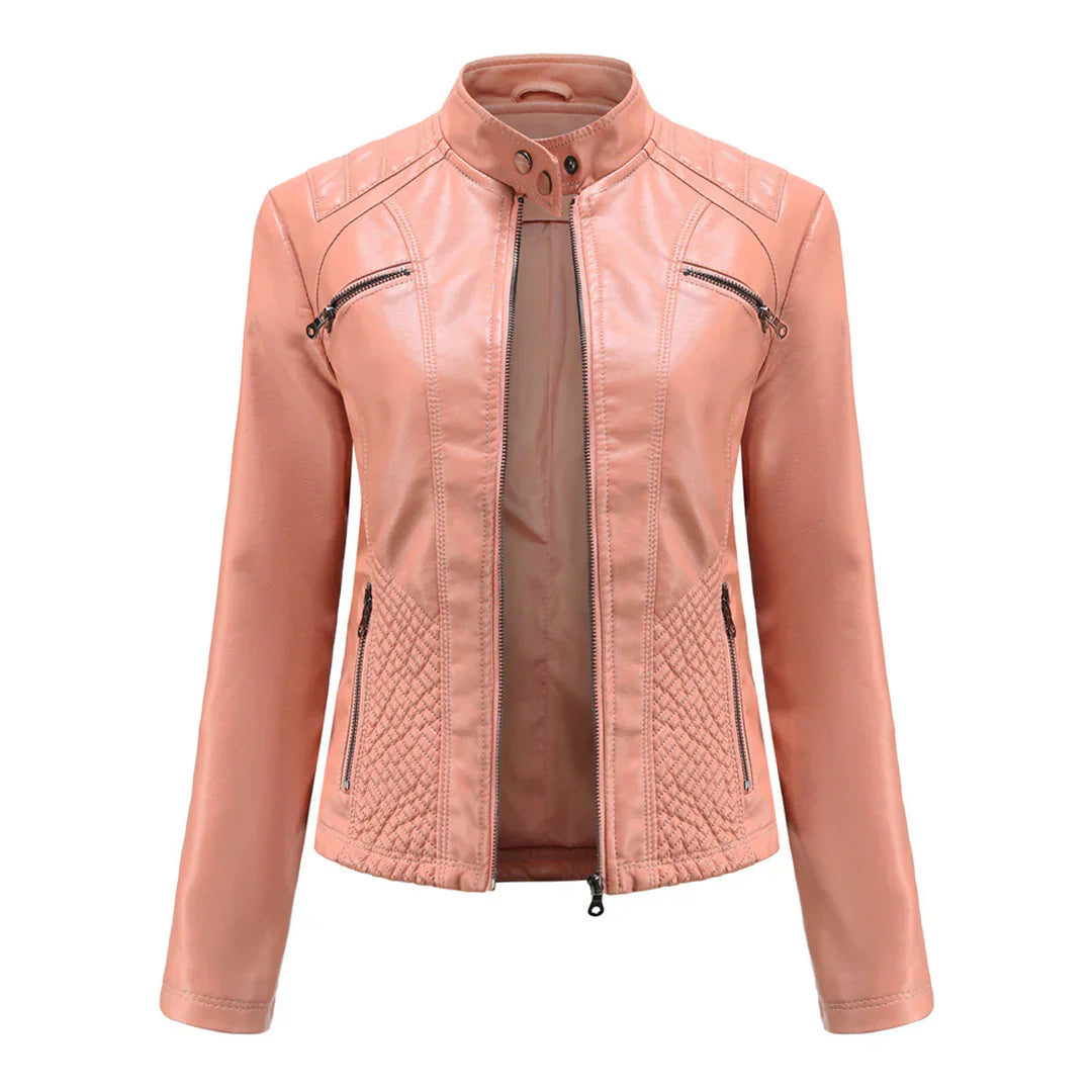 Women's Faux Leather Biker Jacket Classic Design