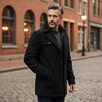 Marvin Men's Wool Blend Overcoat - Vonnera