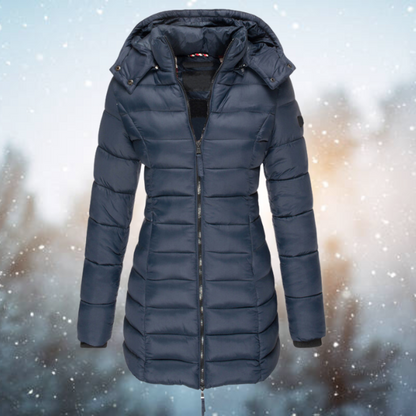 Women's Puffer Jacket Waterproof Full-Length Zip Black - Vonnera