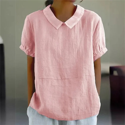 Women's Linen Collared Blouse - Vonnera