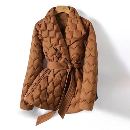 Women's Down Jacket Geometric Style Black - Vonnera