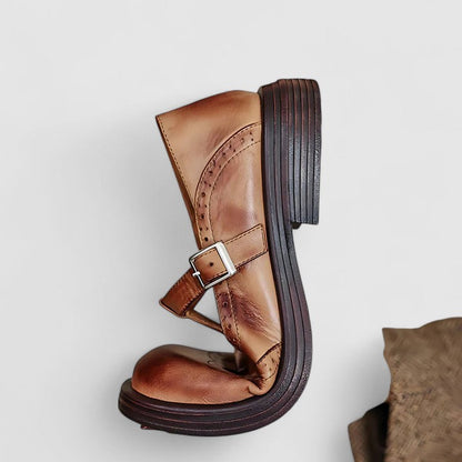 Emily | Classic Women’s Leather T-Strap Shoes Caliboot