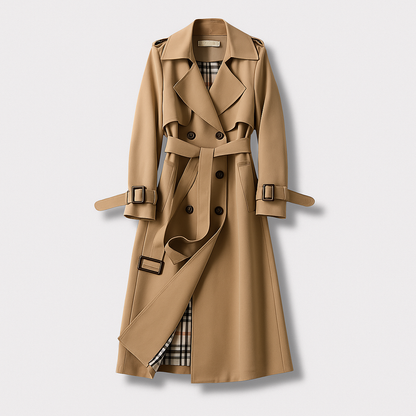 Women's Classic Trench Coat Timeless Design - Vonnera