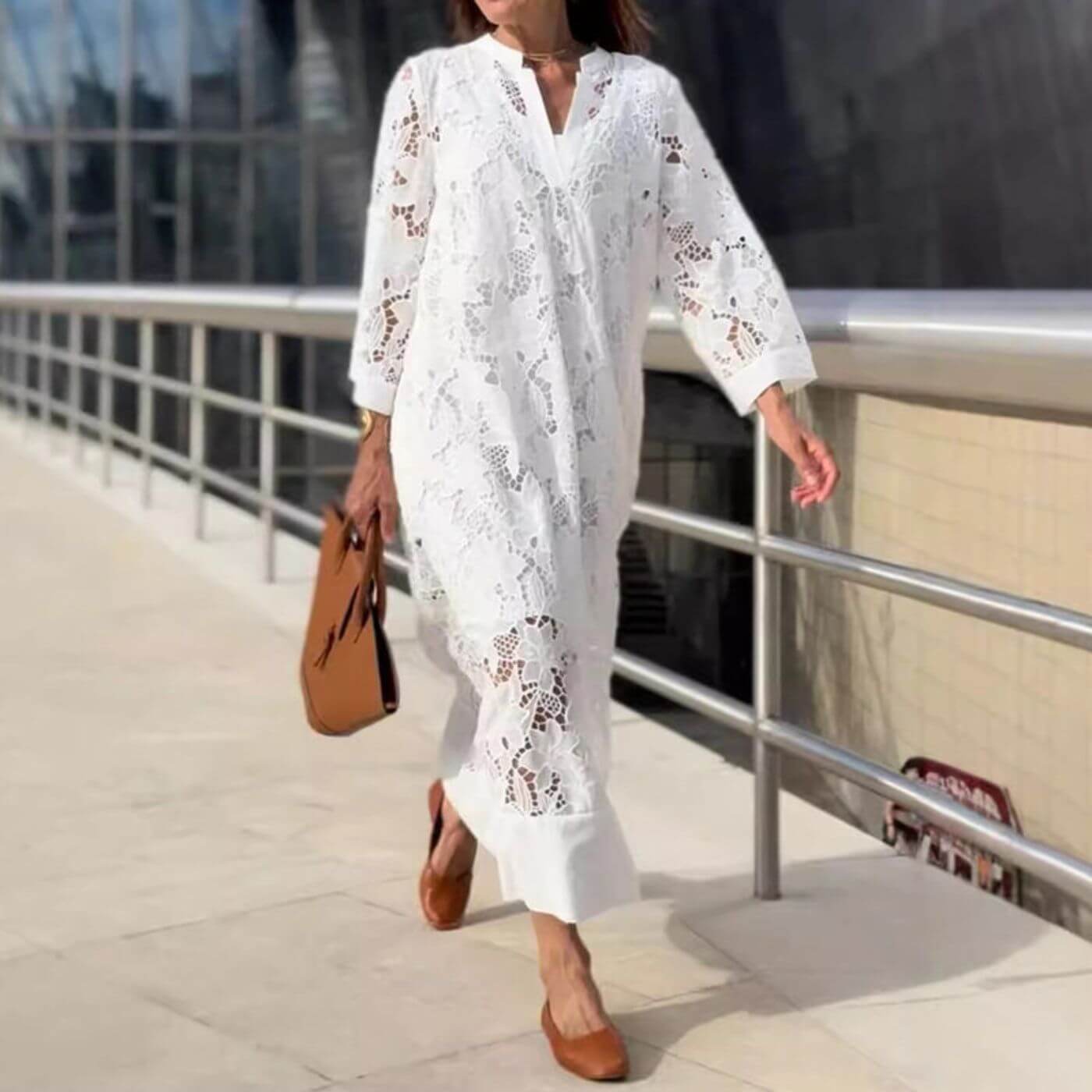 Women's Elegant Lightweight Dress Loose Sleeves - Vonnera