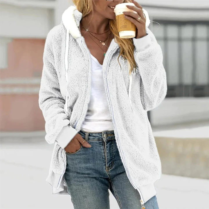 Women's Hooded Jacket Plush Warm Beige