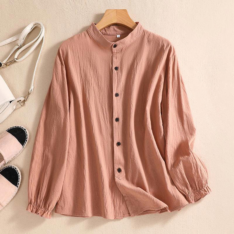 Women's Crinkle Cotton Tunic Blouse - Vonnera
