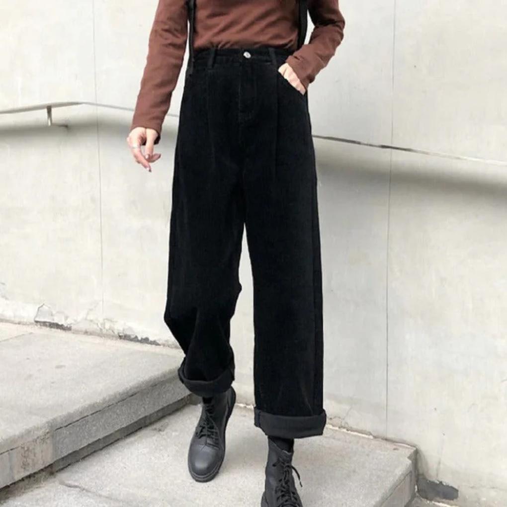Women's Corduroy Pants Everyday Trousers - Vonnera