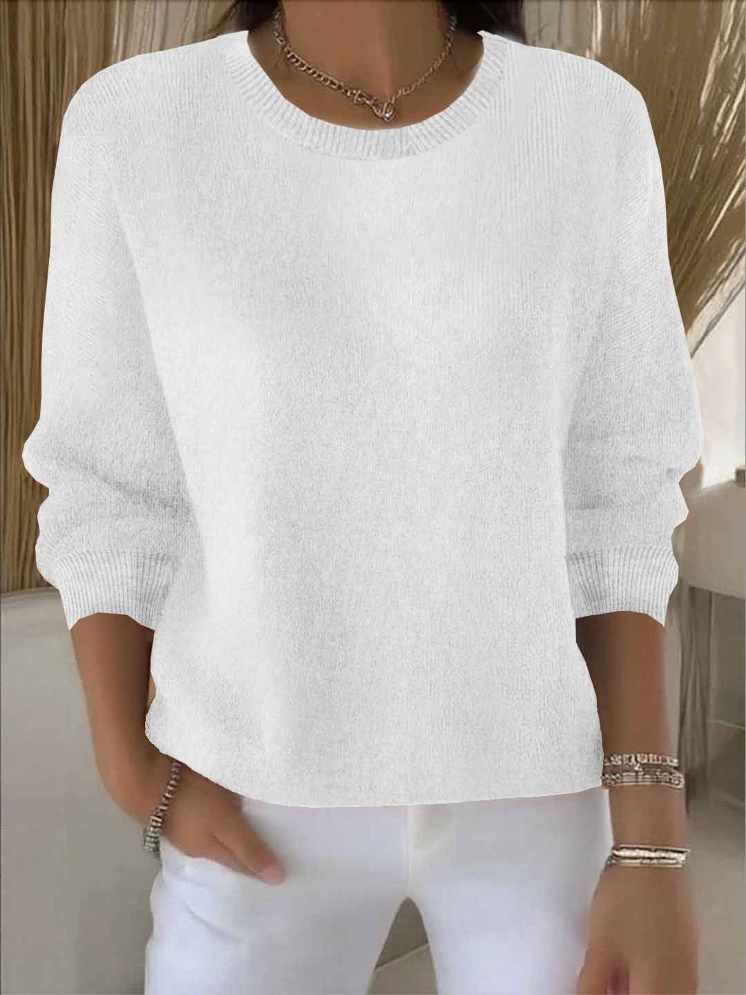 Women's Crewneck Long Sleeve Knit Sweater - Vonnera