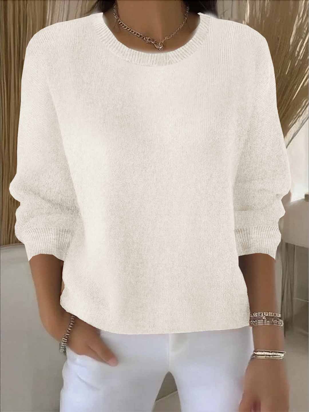 Women's Crewneck Long Sleeve Knit Sweater