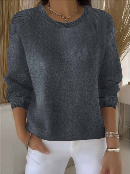 Women's Crewneck Long Sleeve Knit Sweater