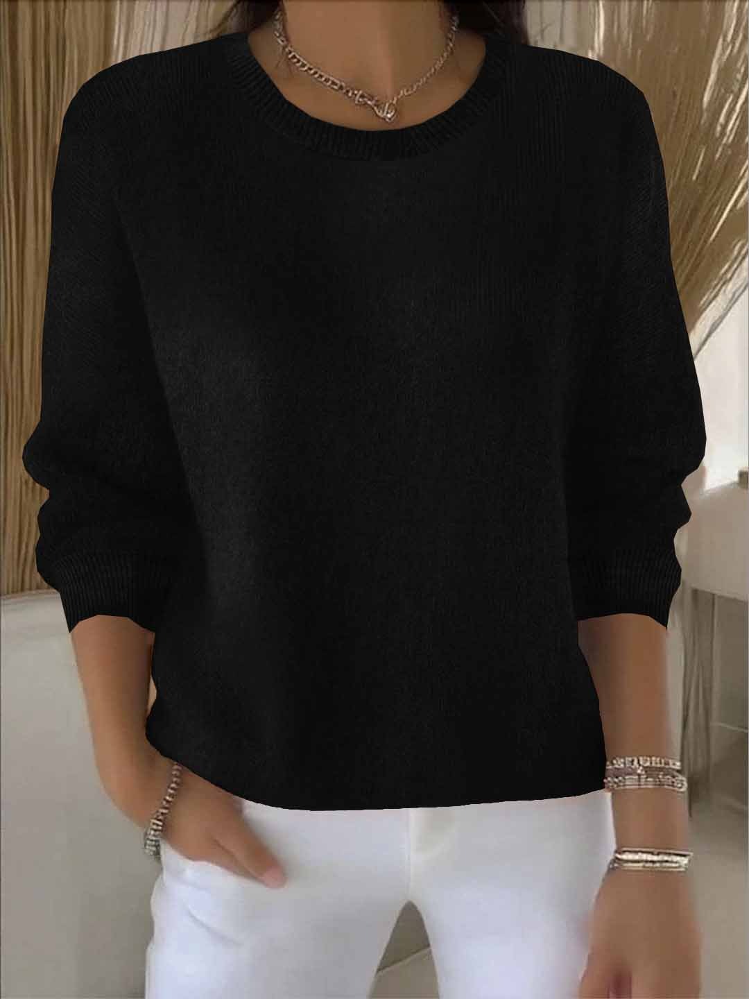 Women's Crewneck Long Sleeve Knit Sweater