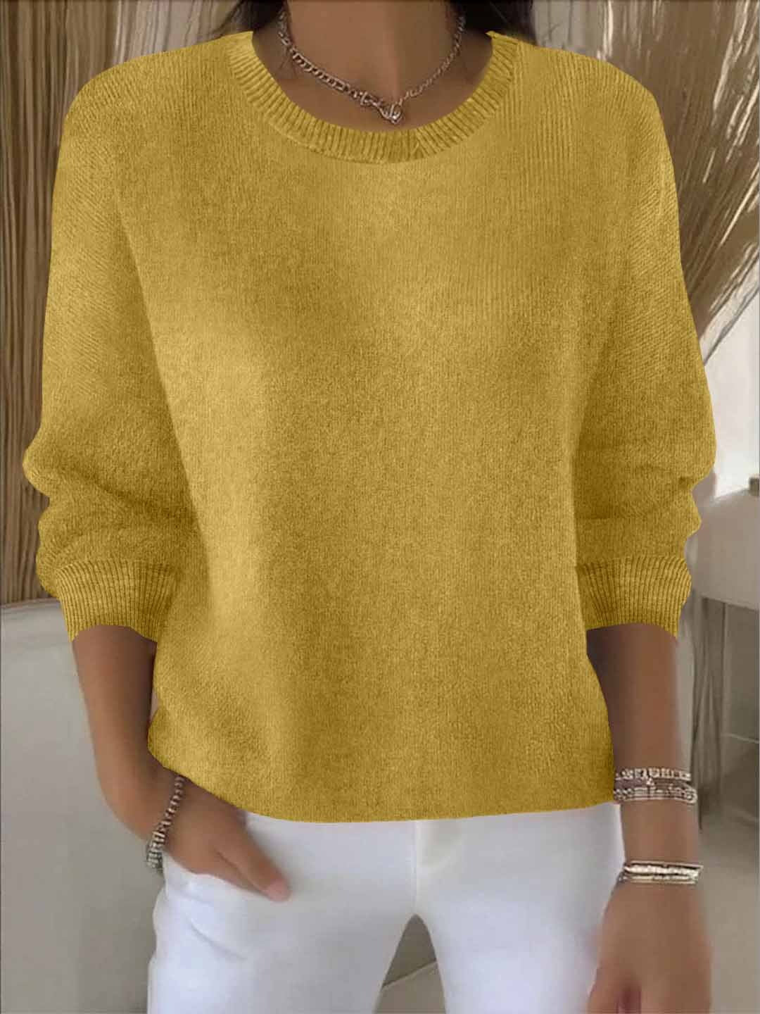 Women's Crewneck Long Sleeve Knit Sweater