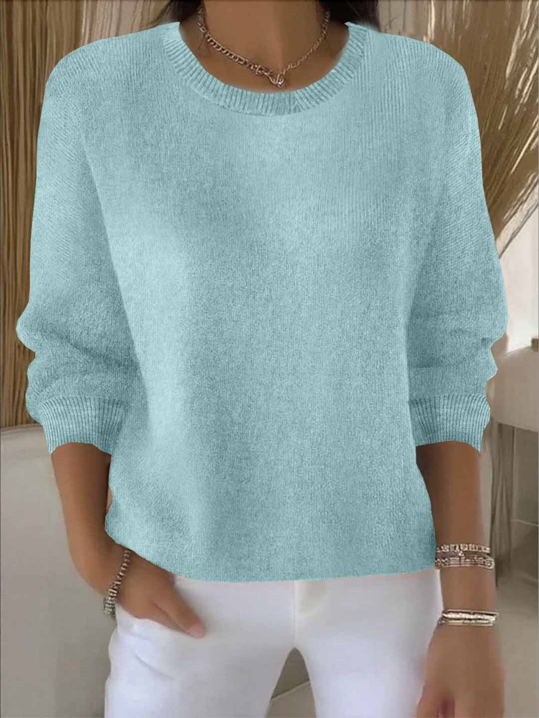 Women's Crewneck Long Sleeve Knit Sweater