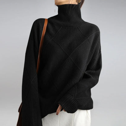 Women's Wool Turtleneck Sweater Warm Classic