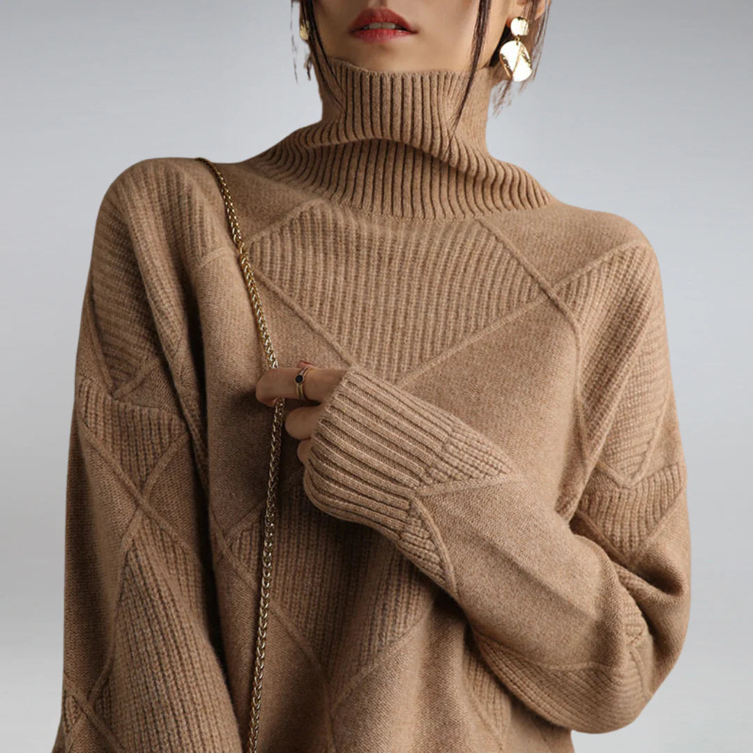 Women's Wool Turtleneck Sweater Warm Classic