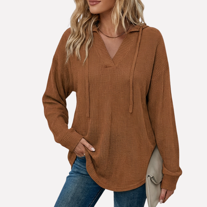 Oversized V-Neck Hoodie