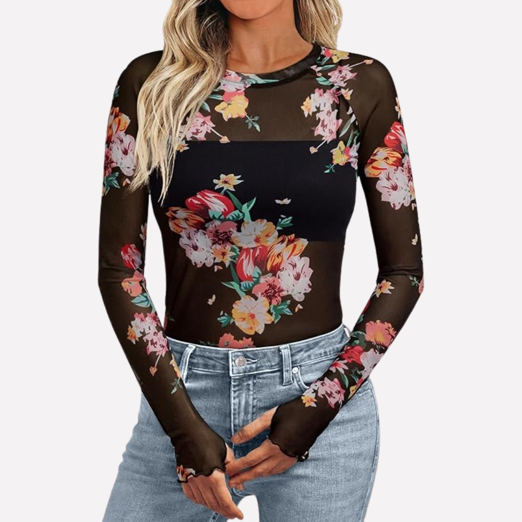Women's Lace Mesh Blouse
