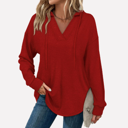 Oversized V-Neck Hoodie
