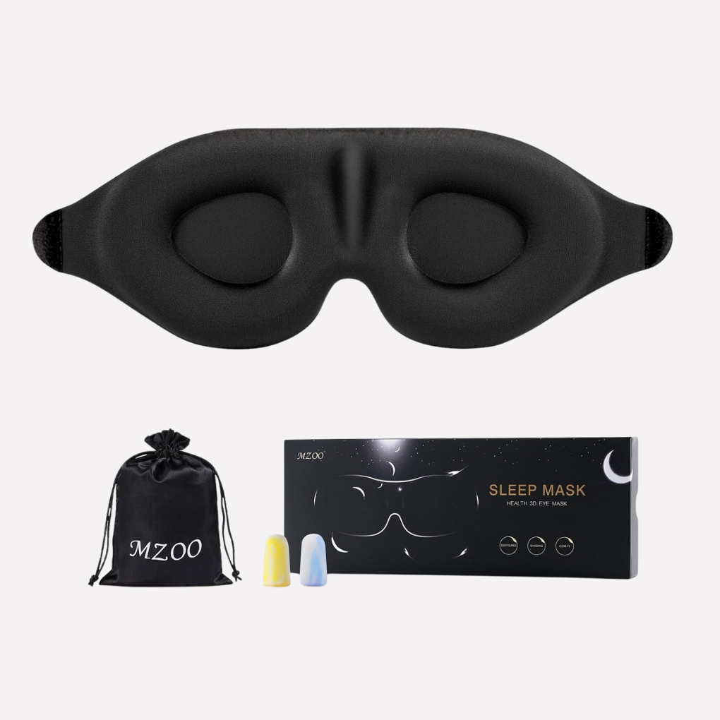 Contoured Sleep Eye Mask Black Silk - Vonnera