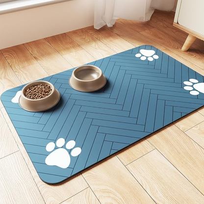 Pet Feeding Mat Absorbent Placemat For Food And Water Bowls
