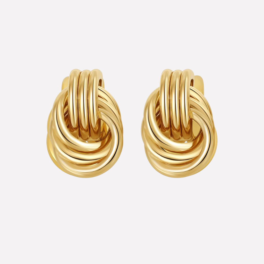 Women's Gold Toned Knot Drop Earrings