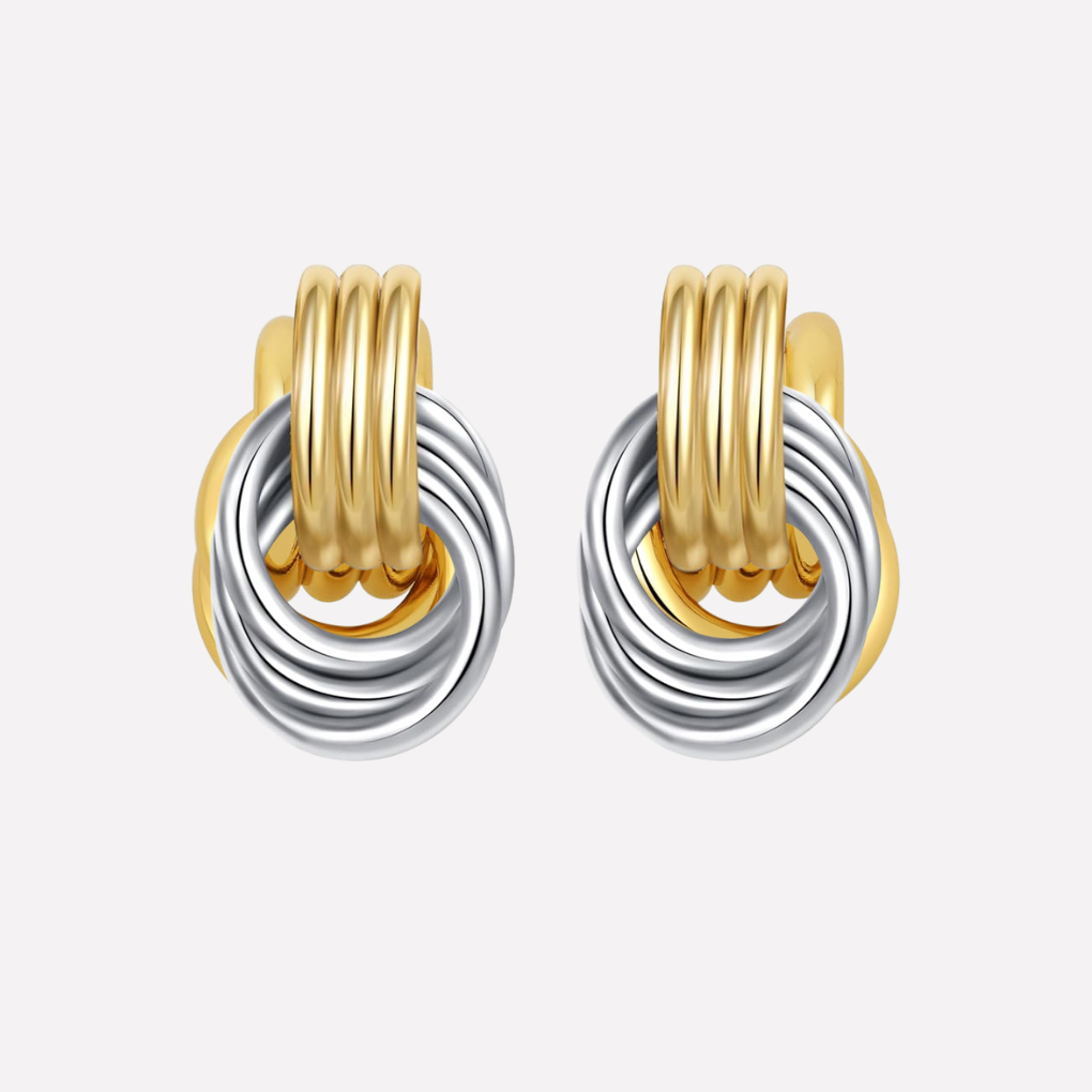 Women's Gold Toned Knot Drop Earrings