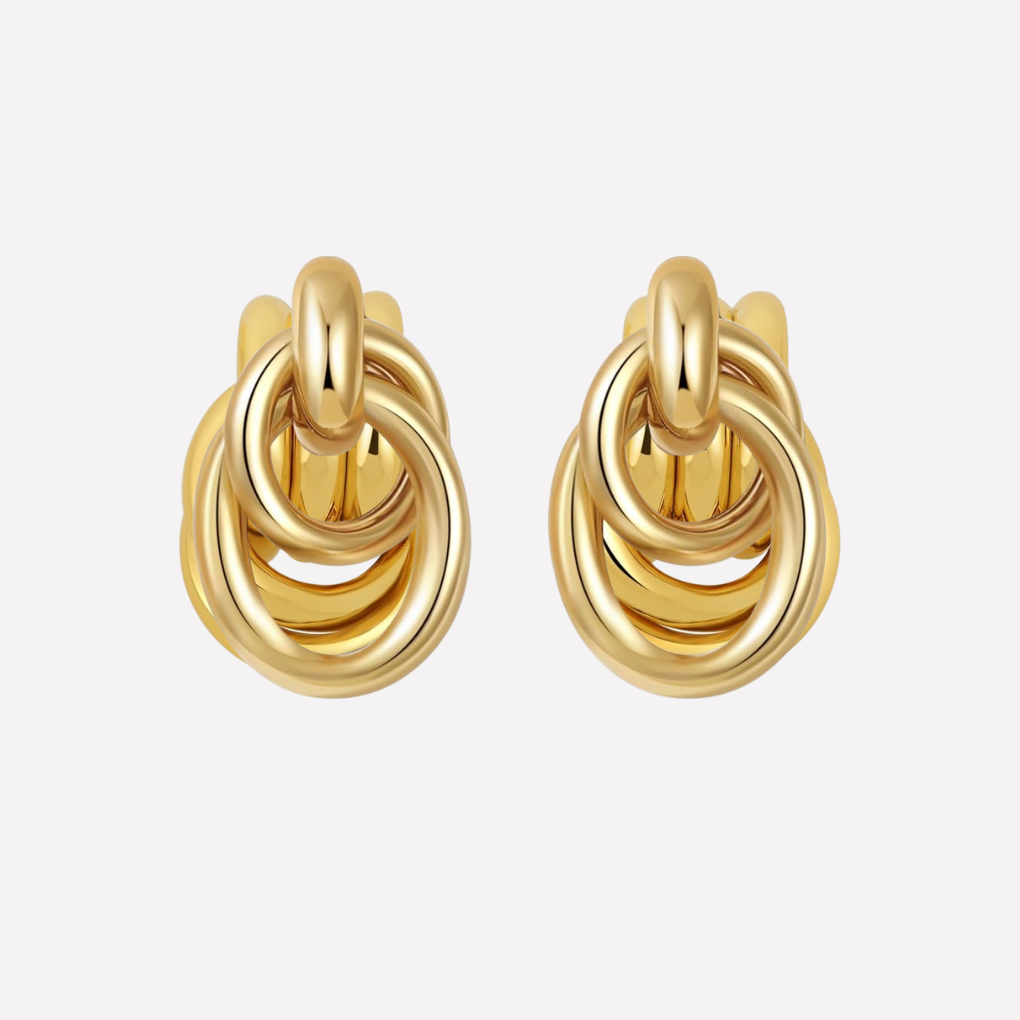 Women's Gold Toned Knot Drop Earrings