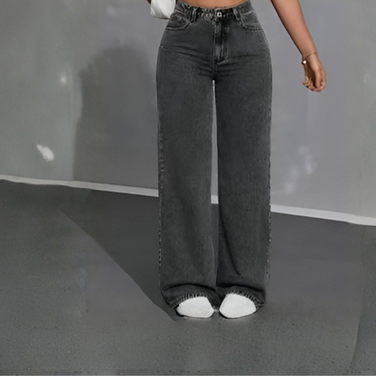 Women's High-Waisted Straight Leg Jeans Casual Cropped