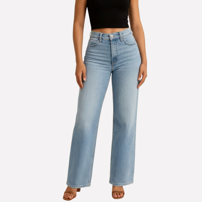 Women's High-Waisted Straight Leg Jeans Casual Cropped