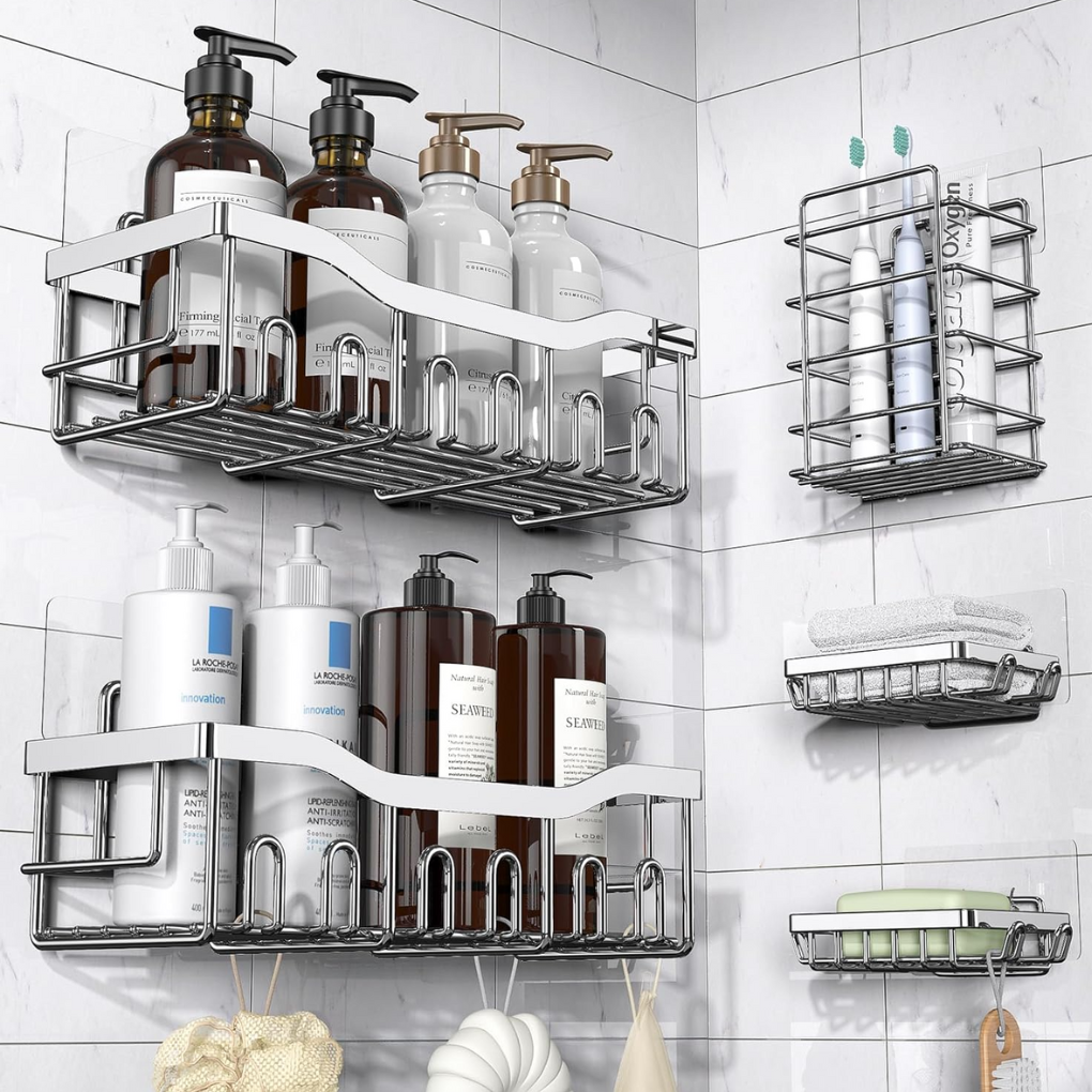 Bathroom Shower Caddy Set Stainless Steel - Vonnera