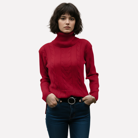 Women's Turtleneck Sweater Relaxed Fit - Vonnera
