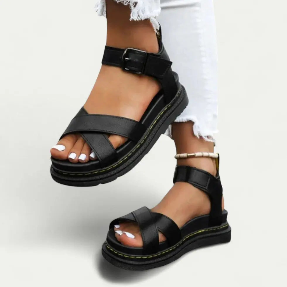 Women's Ergonomic Buckle Strap Sandals Comfortable - Vonnera