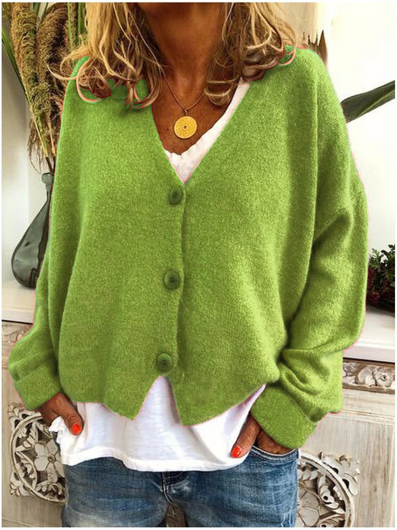 Women's V-Neck Cardigan Button-Front Knit