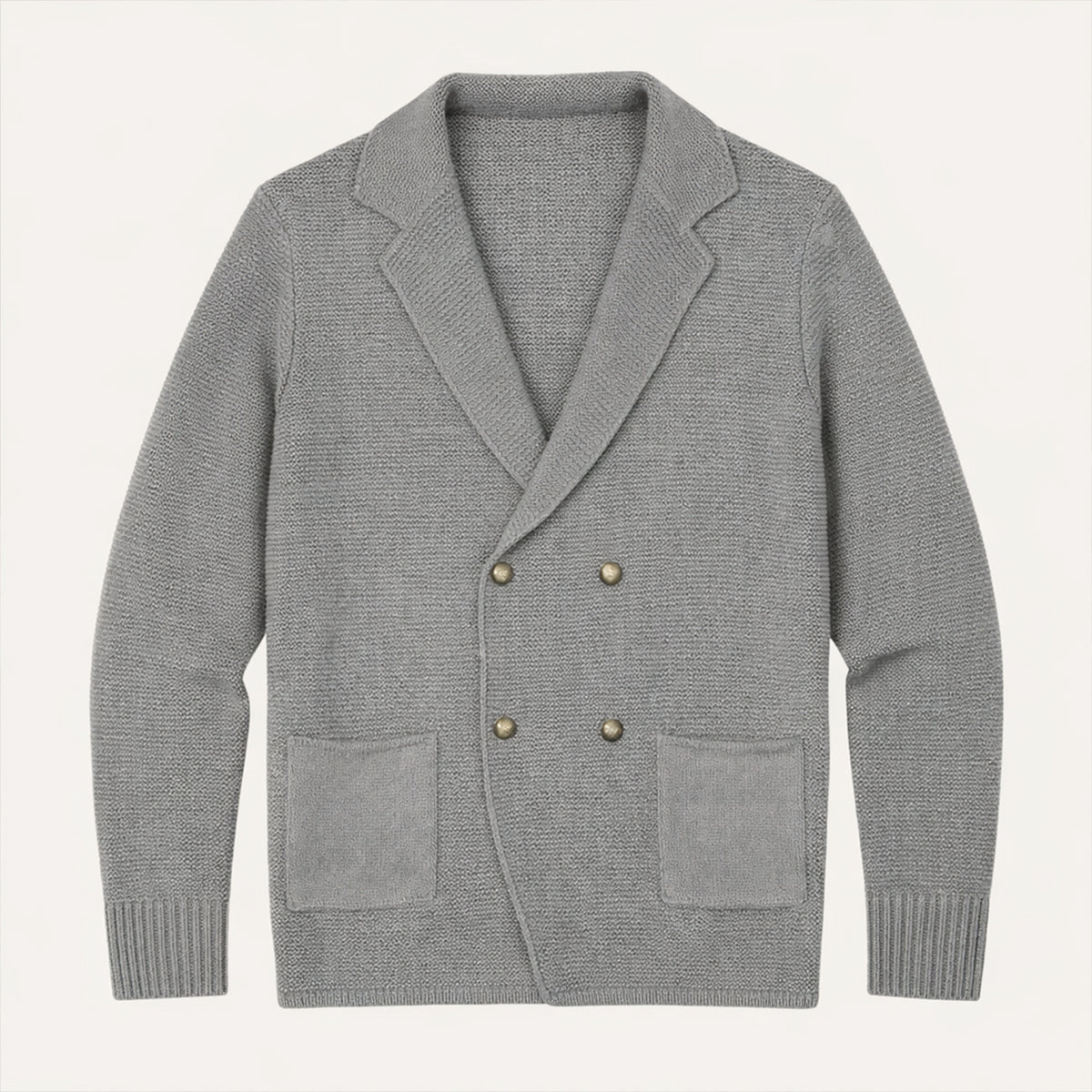 Men's Double Breasted Knit Cardigan Smart Casual