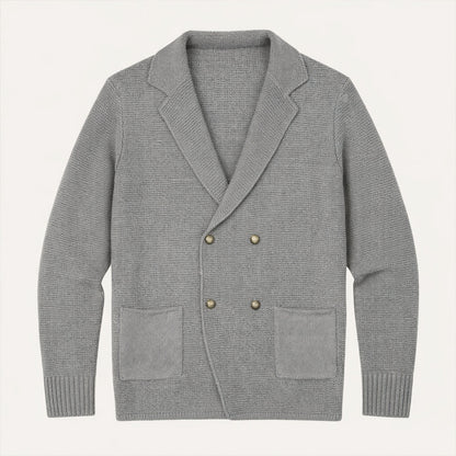 Men's Double Breasted Knit Cardigan Smart Casual