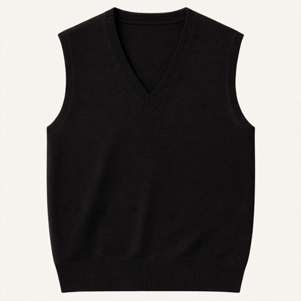 Men's V Neck Sleeveless Knit Vest Layered Look