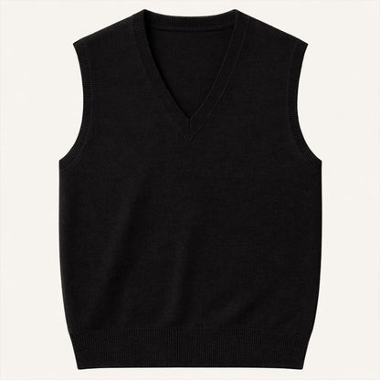 Men's V Neck Sleeveless Knit Vest Layered Look