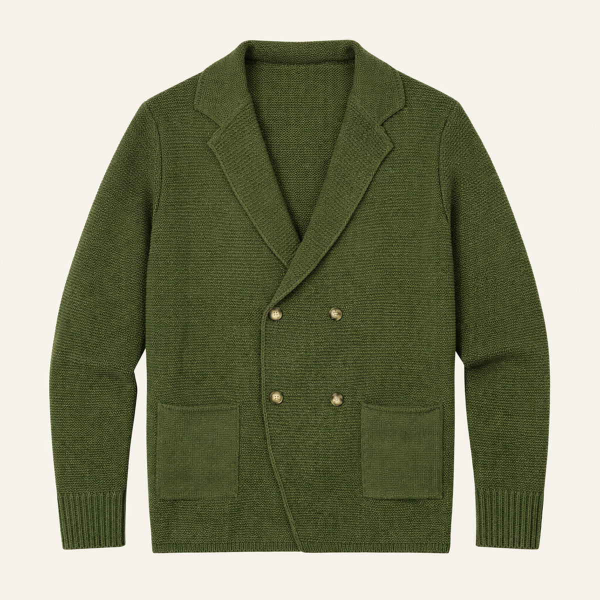Men's Double Breasted Knit Cardigan Smart Casual