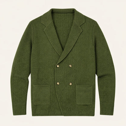 Men's Double Breasted Knit Cardigan Smart Casual