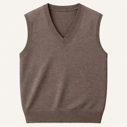 Men's V Neck Sleeveless Knit Vest Layered Look