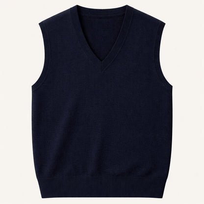 Men's V Neck Sleeveless Knit Vest Layered Look