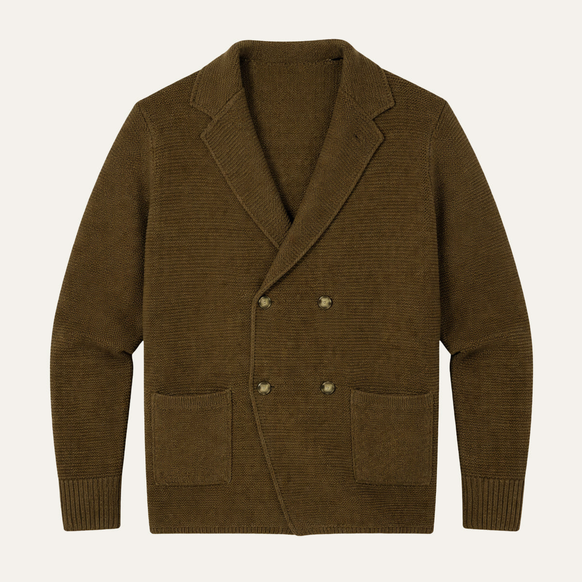 Men's Double Breasted Knit Cardigan Smart Casual