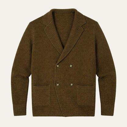 Men's Double Breasted Knit Cardigan Smart Casual