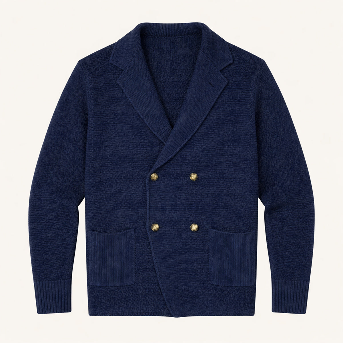 Men's Double Breasted Knit Cardigan Smart Casual