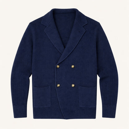 Men's Double Breasted Knit Cardigan Smart Casual