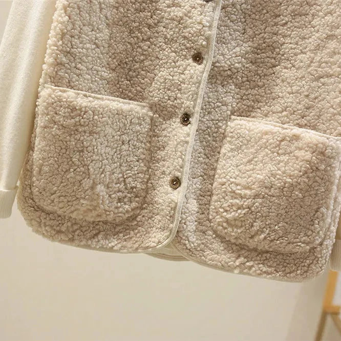 Women's Ribbed Long Sleeve V-Neck Vest Set