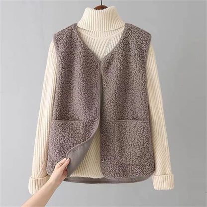 Women's Ribbed Long Sleeve V-Neck Vest Set
